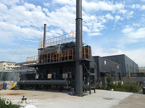 Catalytic combustion spray paint room waste gas treatment